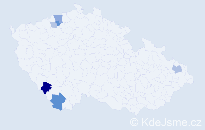 Příjmení: 'Bodnaruk', počet výskytů 11 v celé ČR