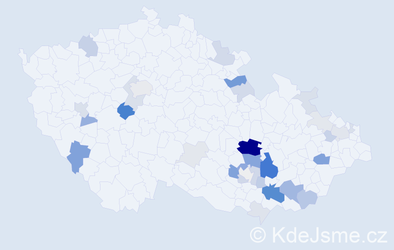 Příjmení: 'Španěl', počet výskytů 115 v celé ČR