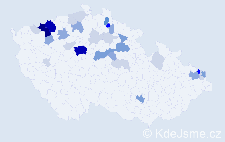 Příjmení: 'Farbárová', počet výskytů 111 v celé ČR
