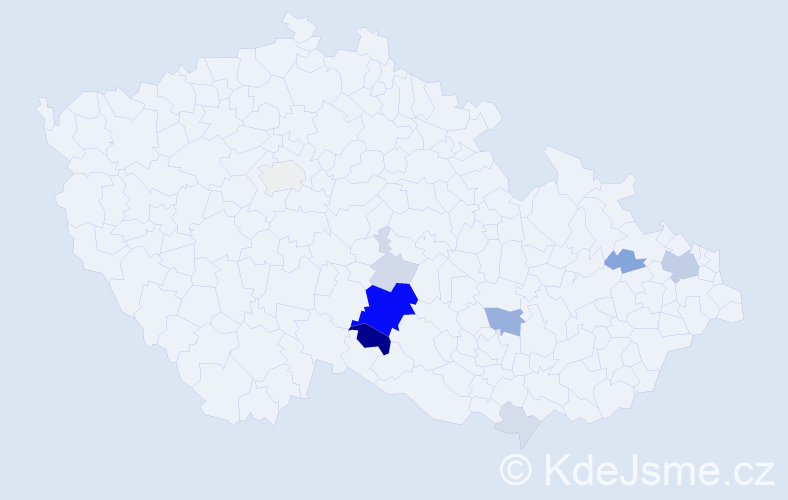 Příjmení: 'Kőrberová', počet výskytů 37 v celé ČR