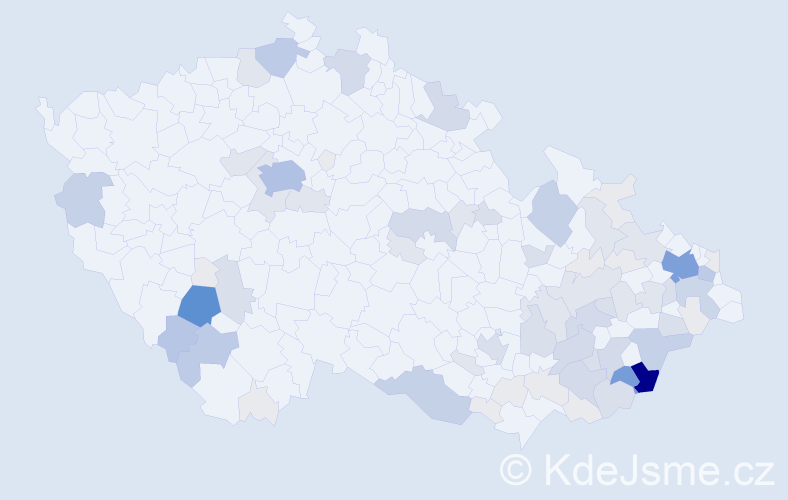 Příjmení: 'Miklas', počet výskytů 301 v celé ČR