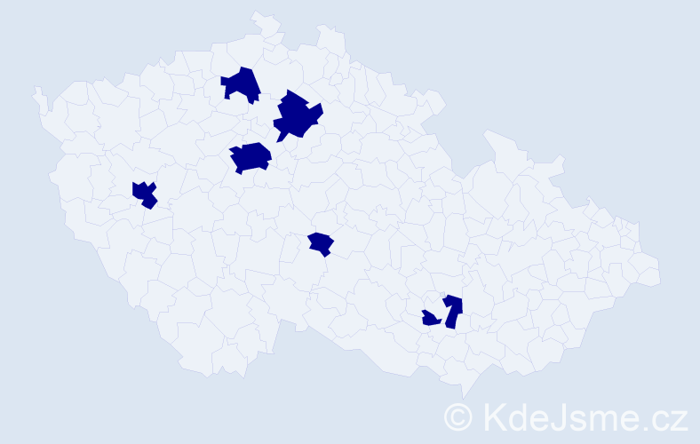 Příjmení: 'Lutsyshyn', počet výskytů 6 v celé ČR