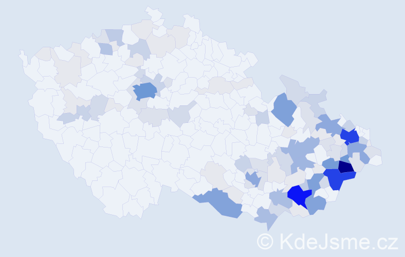 Příjmení: 'Martináková', počet výskytů 430 v celé ČR