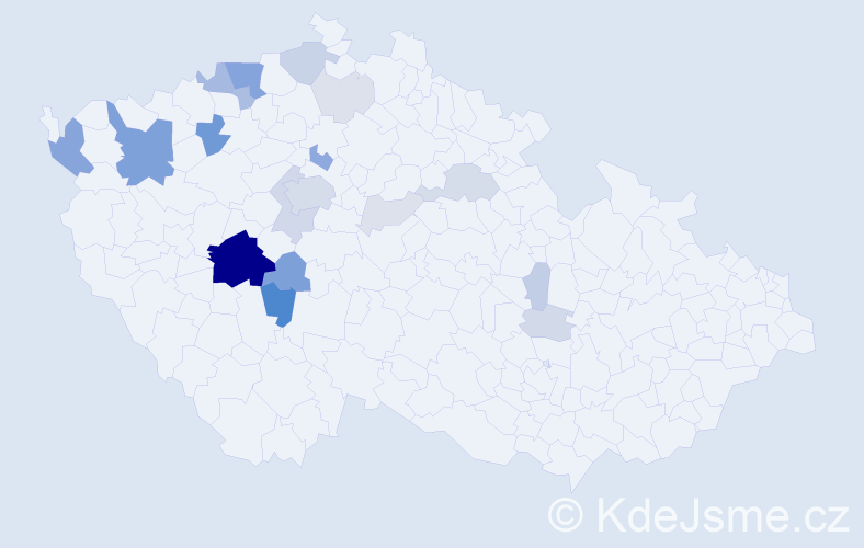 Příjmení: 'Vošmik', počet výskytů 76 v celé ČR