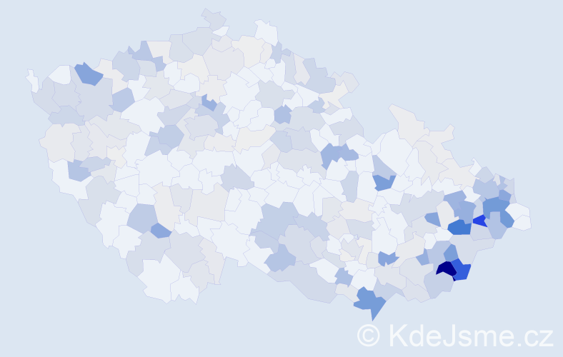 Příjmení: 'Bačová', počet výskytů 842 v celé ČR