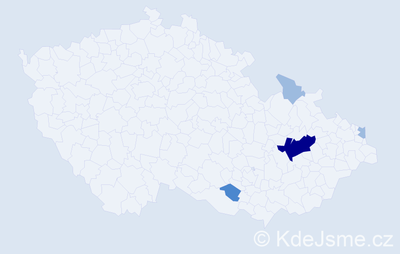 Příjmení: 'Rendárová', počet výskytů 8 v celé ČR
