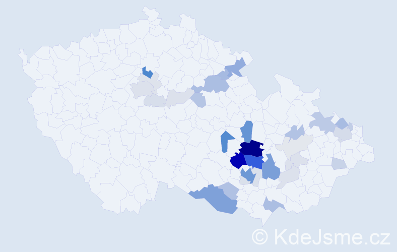 Příjmení: 'Miholová', počet výskytů 132 v celé ČR