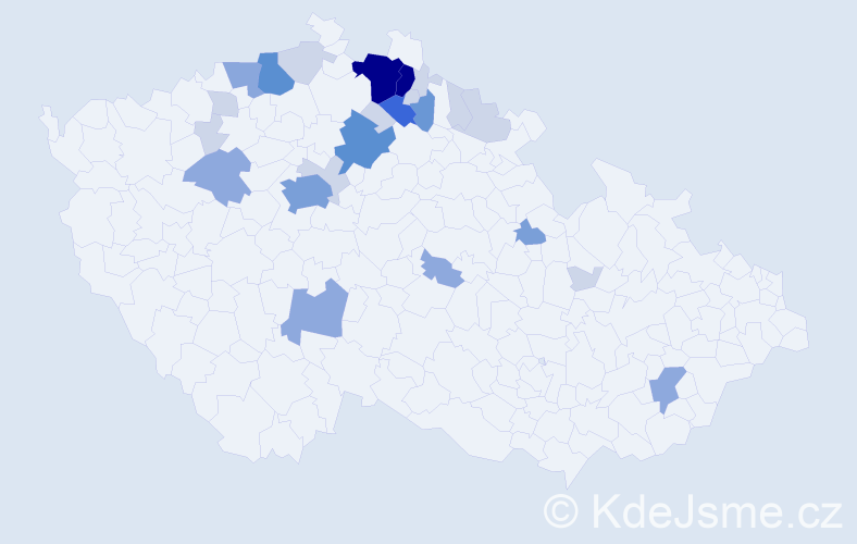 Příjmení: 'Dostrašilová', počet výskytů 82 v celé ČR