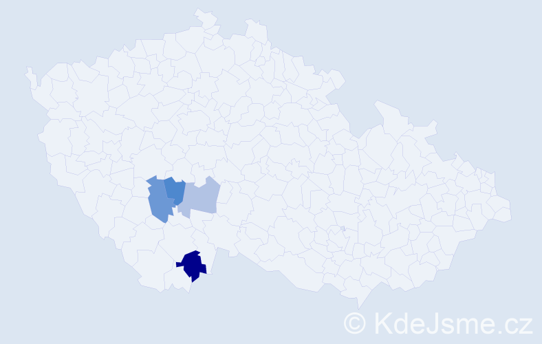 Příjmení: 'Bendula', počet výskytů 6 v celé ČR