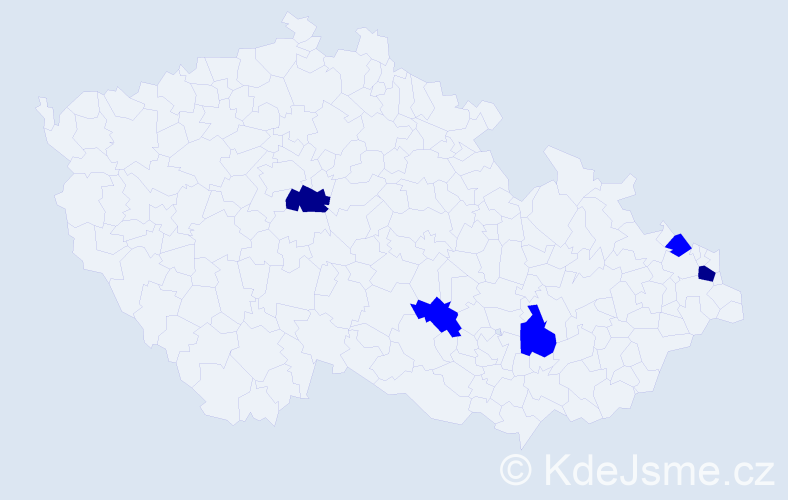 Příjmení: 'Barbíriková', počet výskytů 7 v celé ČR