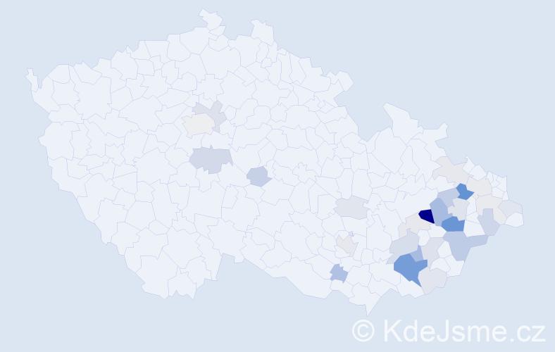 Příjmení: 'Libosvár', počet výskytů 74 v celé ČR