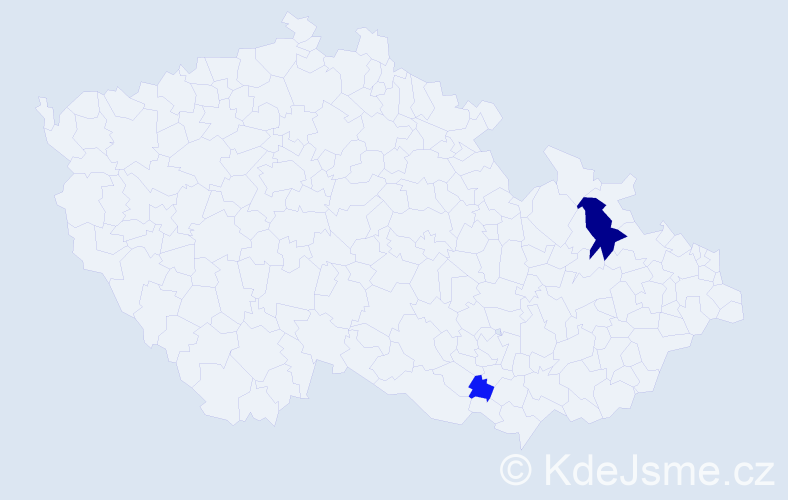 Příjmení: 'Kuspišová', počet výskytů 5 v celé ČR