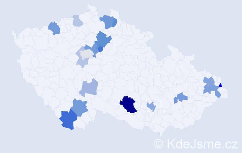 Příjmení: 'Čierny', počet výskytů 44 v celé ČR