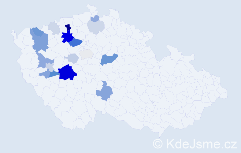 Příjmení: 'Záborec', počet výskytů 51 v celé ČR