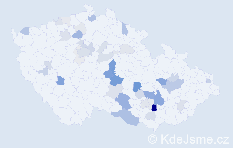 Příjmení: 'Menoušek', počet výskytů 130 v celé ČR