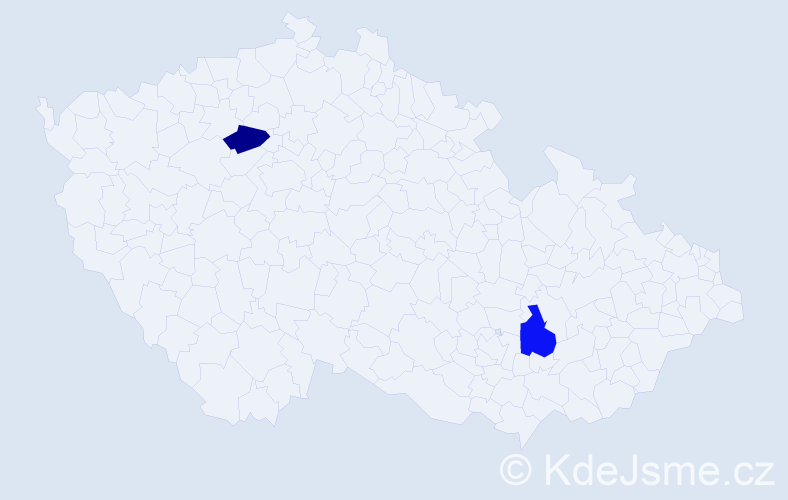Příjmení: 'Funderáková', počet výskytů 2 v celé ČR