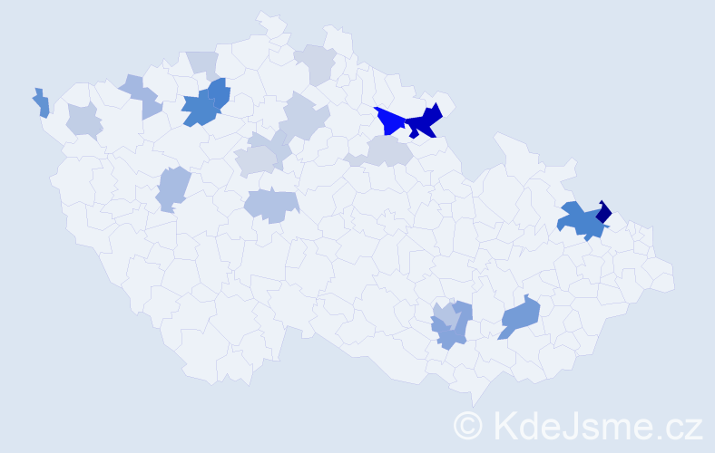 Příjmení: 'Klemmová', počet výskytů 51 v celé ČR