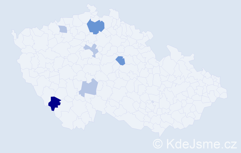 Příjmení: 'Hullová', počet výskytů 9 v celé ČR