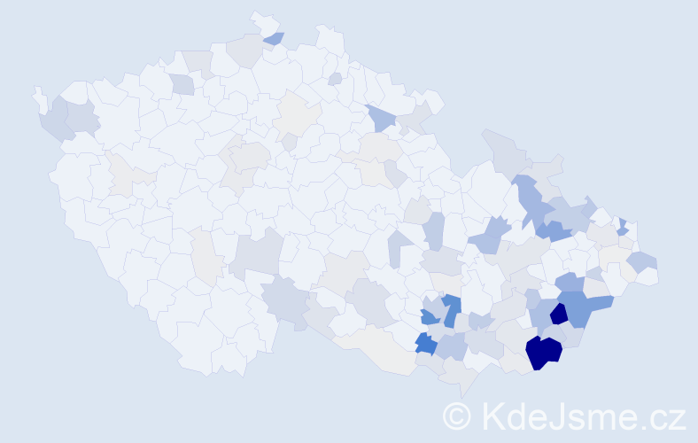 Příjmení: 'Tomancová', počet výskytů 410 v celé ČR