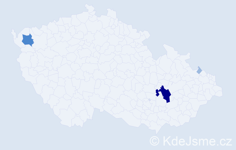 Příjmení: 'Erneková', počet výskytů 7 v celé ČR