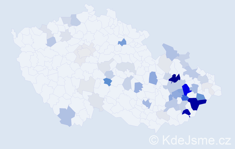 Příjmení: 'Černocký', počet výskytů 201 v celé ČR
