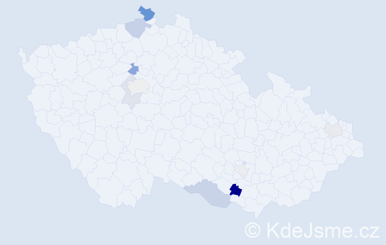 Příjmení: 'Velčevová', počet výskytů 19 v celé ČR