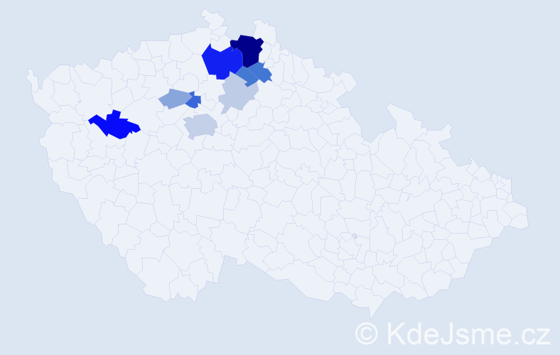 Příjmení: 'Dneboská', počet výskytů 34 v celé ČR