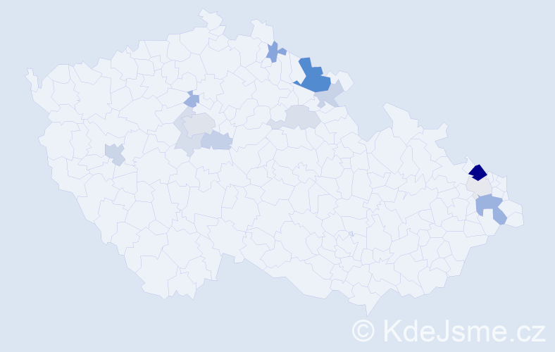 Příjmení: 'Dinter', počet výskytů 31 v celé ČR