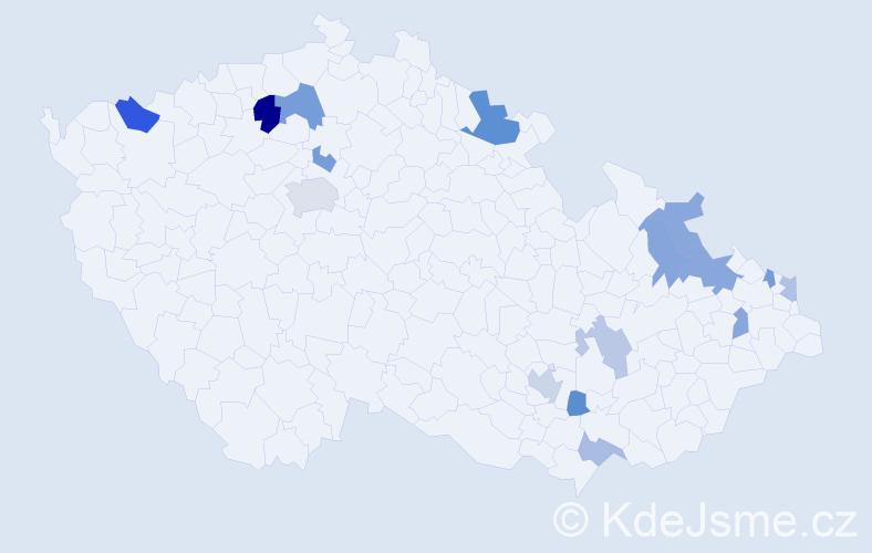 Příjmení: 'Ocetníková', počet výskytů 26 v celé ČR