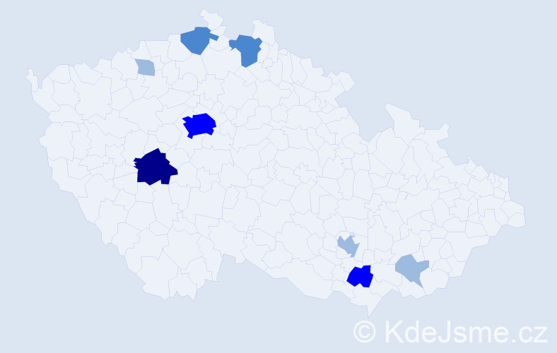 Příjmení: 'Silva', počet výskytů 17 v celé ČR