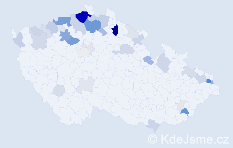 Příjmení: 'Zupko', počet výskytů 144 v celé ČR