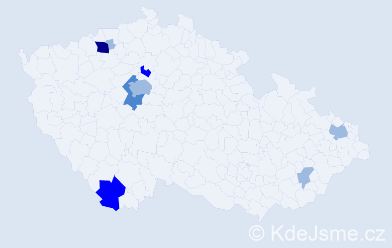 Příjmení: 'Grach', počet výskytů 16 v celé ČR