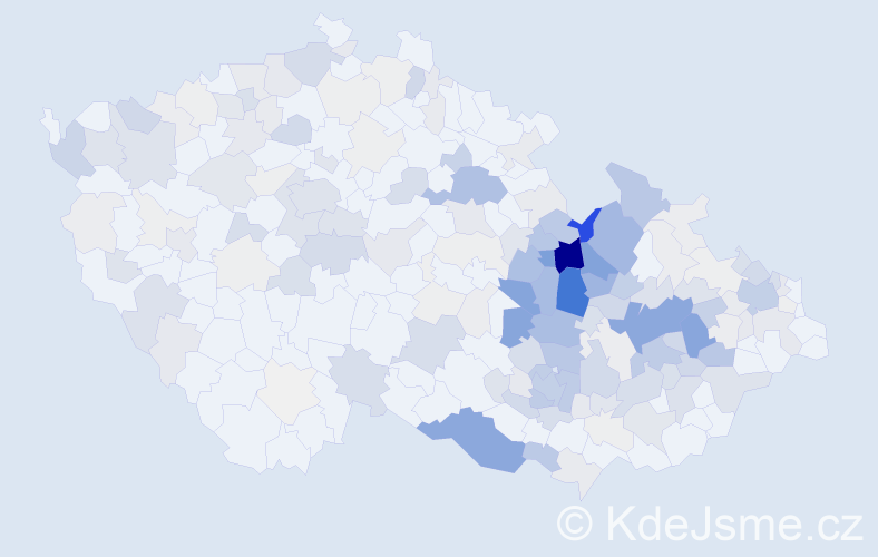 Příjmení: 'Heger', počet výskytů 739 v celé ČR