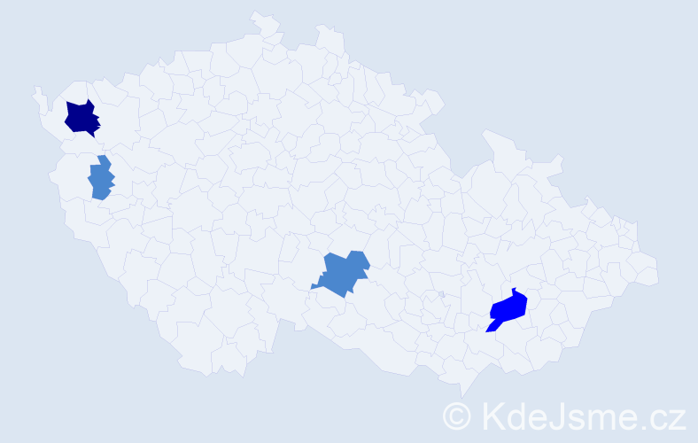 Příjmení: 'Koblen', počet výskytů 7 v celé ČR