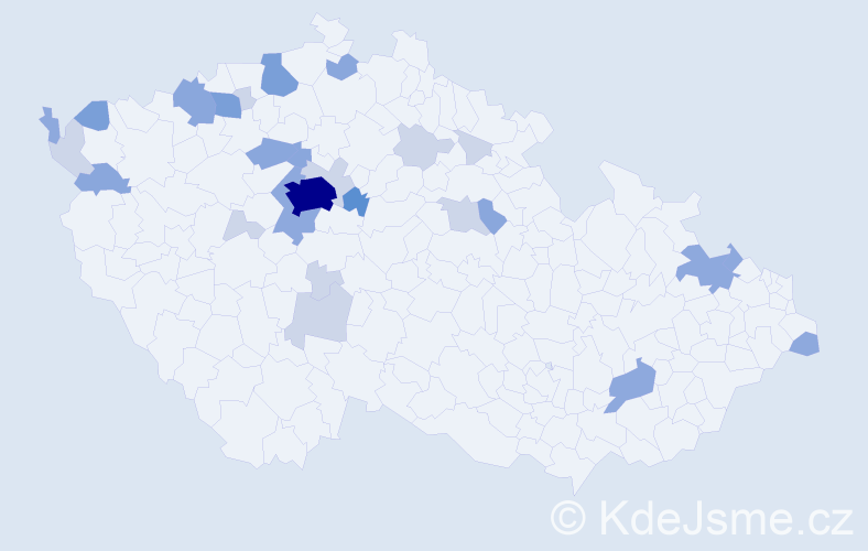 Příjmení: 'Bada', počet výskytů 71 v celé ČR