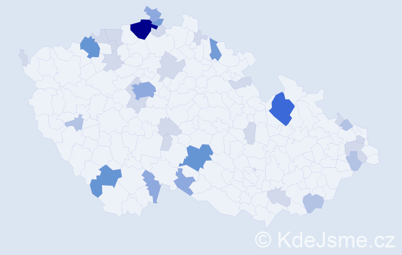 Příjmení: 'Čičák', počet výskytů 90 v celé ČR