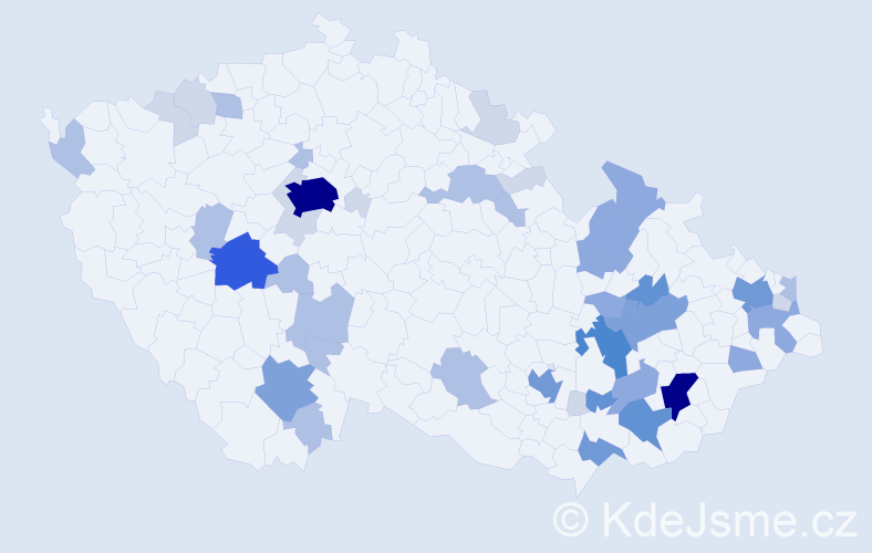 Příjmení: 'Skalička', počet výskytů 143 v celé ČR