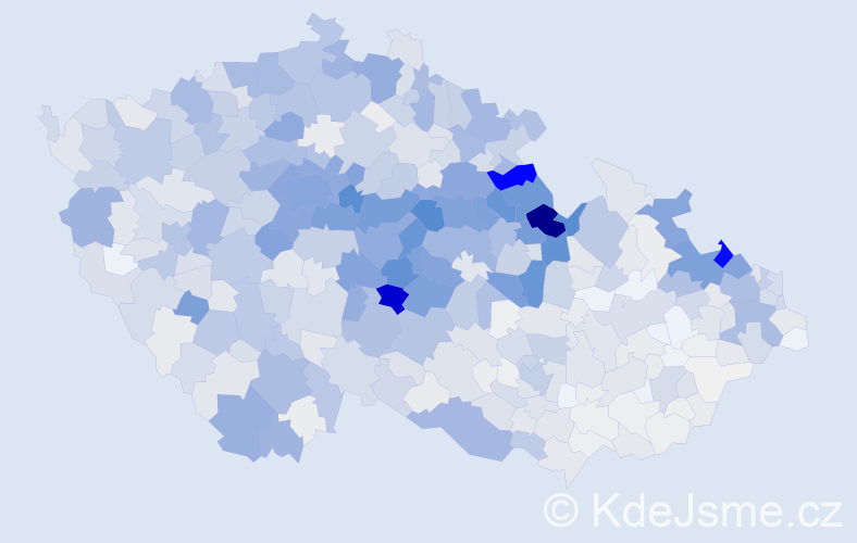 Příjmení: 'Moravec', počet výskytů 5897 v celé ČR