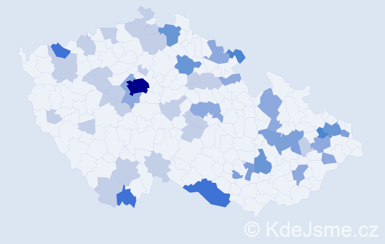 Příjmení: 'Debnár', počet výskytů 113 v celé ČR