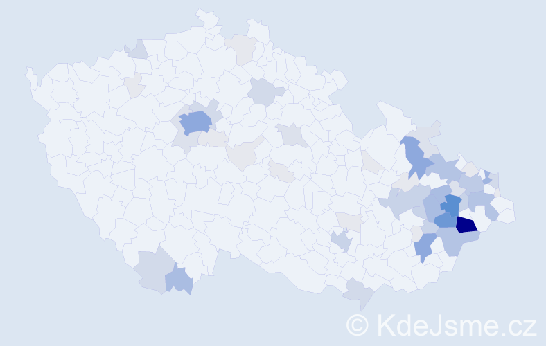 Příjmení: 'Románek', počet výskytů 223 v celé ČR