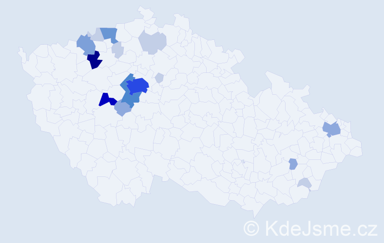 Příjmení: 'Chot', počet výskytů 51 v celé ČR