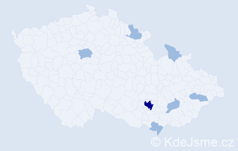 Příjmení: 'Dimitriadis', počet výskytů 11 v celé ČR
