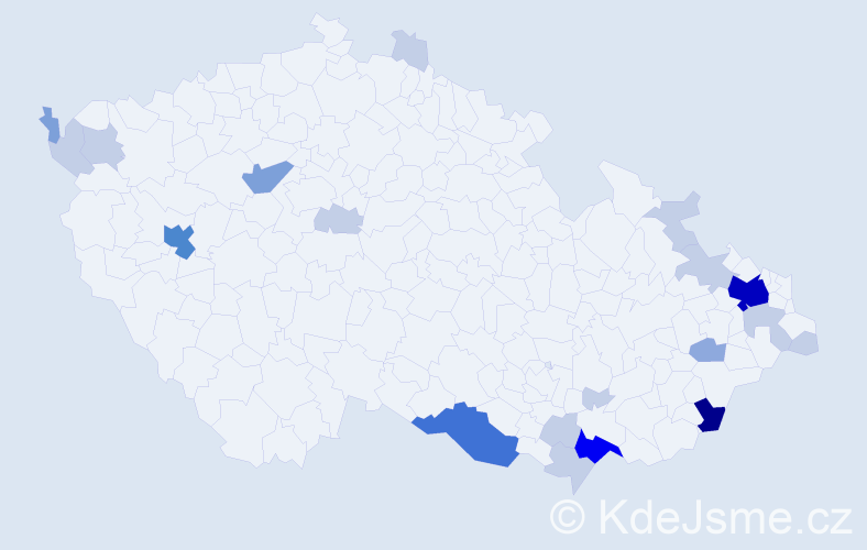 Příjmení: 'Fučková', počet výskytů 60 v celé ČR