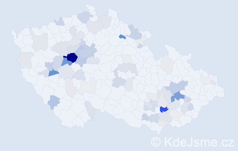 Příjmení: 'Macourková', počet výskytů 279 v celé ČR