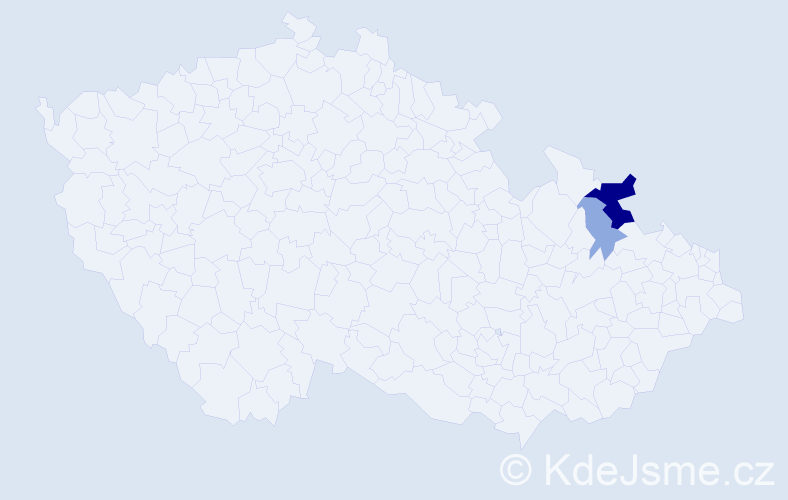 Příjmení: 'Cimeráková', počet výskytů 7 v celé ČR