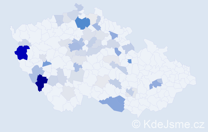 Příjmení: 'Ruda', počet výskytů 225 v celé ČR