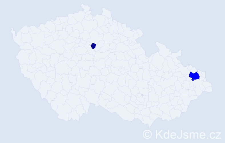 Příjmení: 'Kovalova', počet výskytů 3 v celé ČR