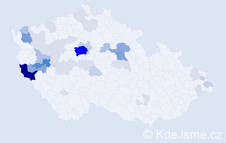 Příjmení: 'Toupalová', počet výskytů 122 v celé ČR