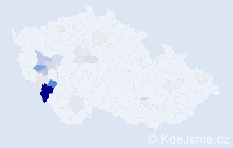 Příjmení: 'Trš', počet výskytů 65 v celé ČR