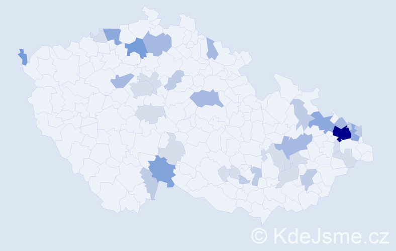 Příjmení: 'Knapíková', počet výskytů 101 v celé ČR